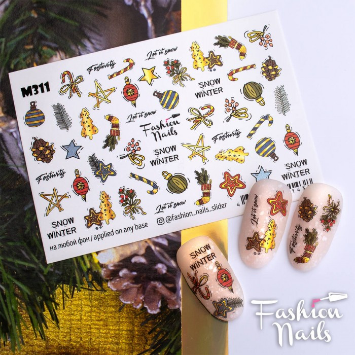 Слайдер-дизайн наклейки для нігтів Fashion Nails М311