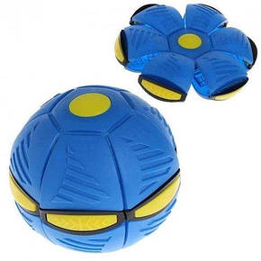 Складаний ігровий м'ячик Flat Ball Disc складаний м'яч-трансформер для активних ігор на природі та вдома синій, фото 1