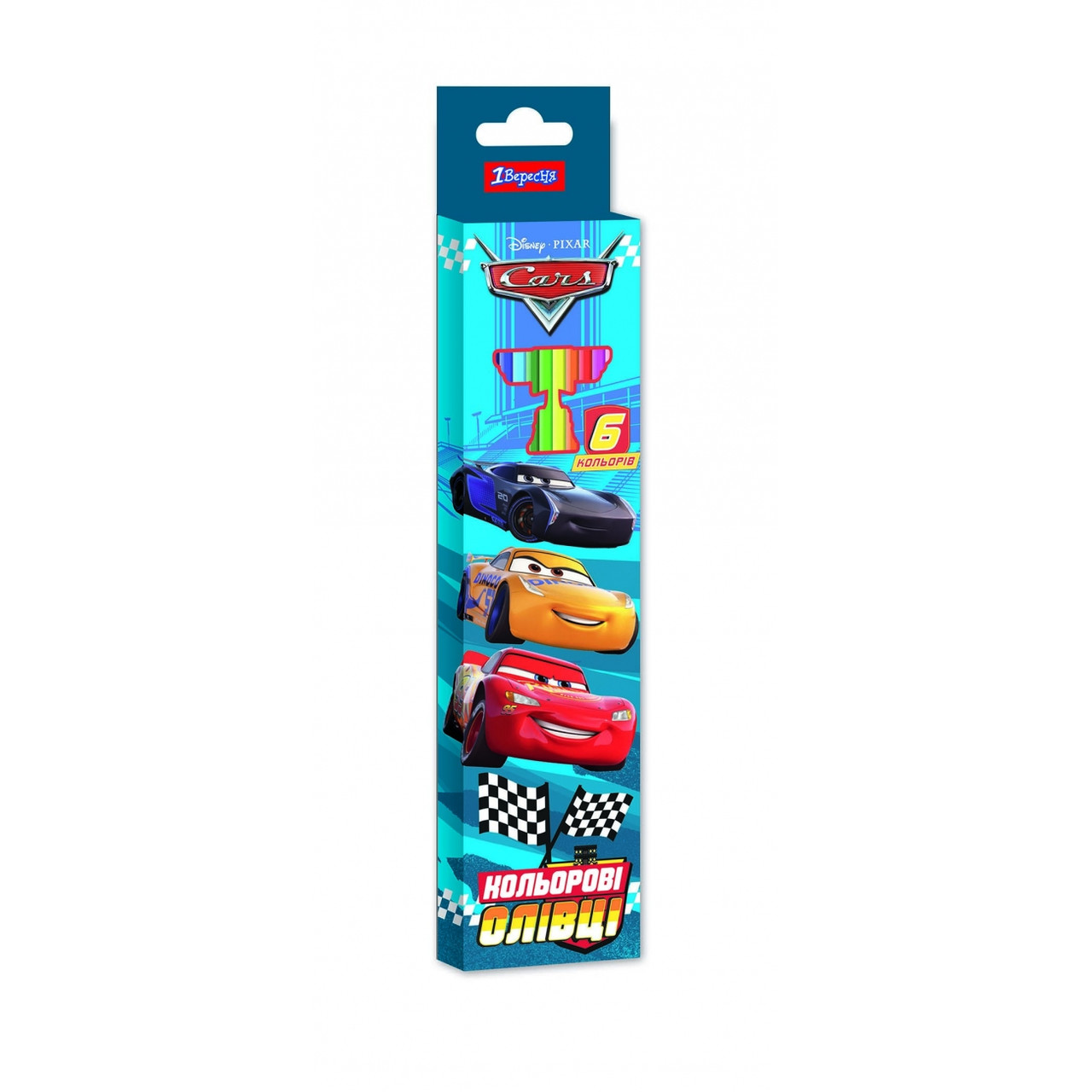 Набір кол. олівців 6шт., "Cars", пластиковий корпус, 290629