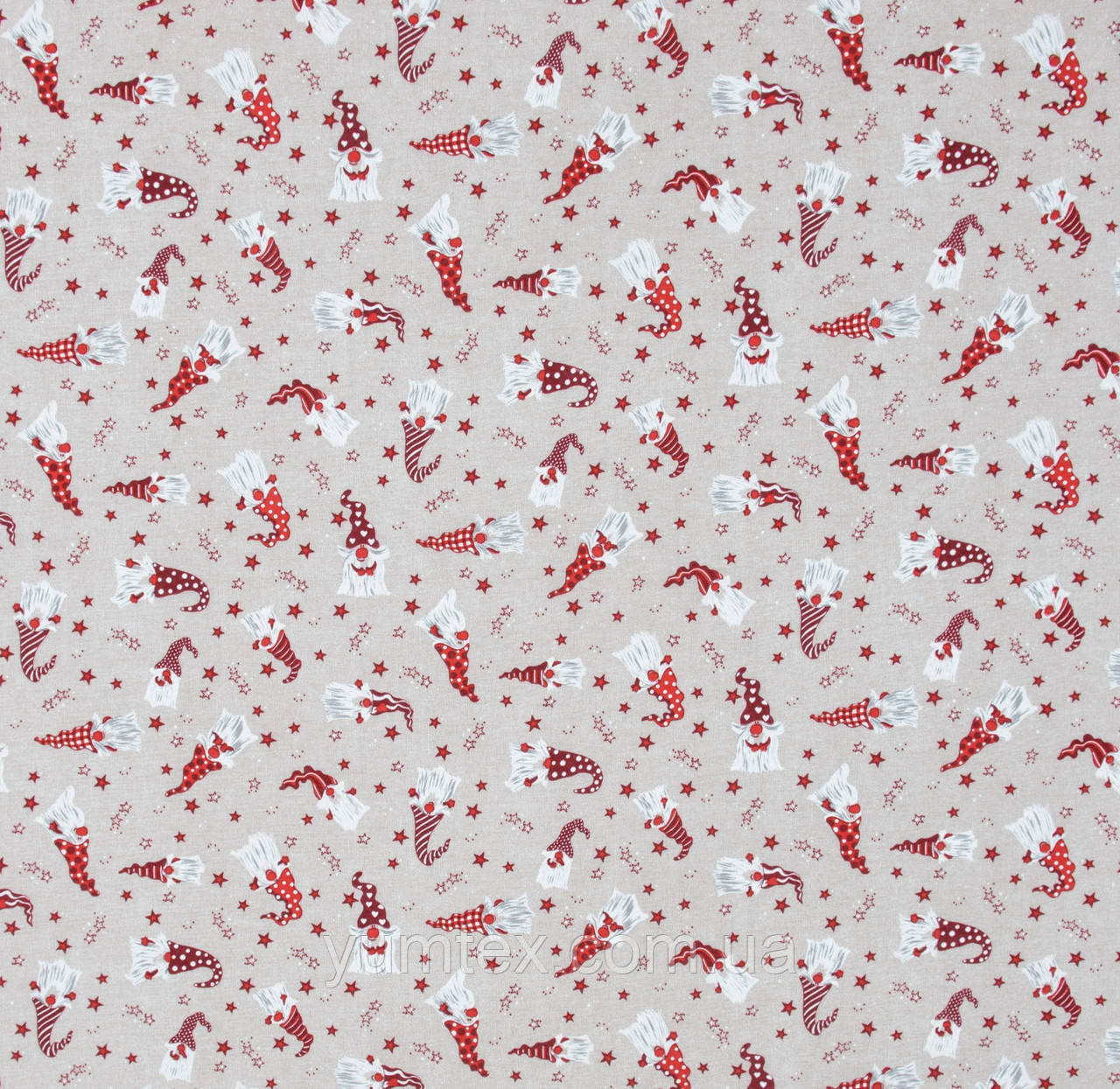 НОВОРІЧНА ДЕКОРАТИВНА ТКАНИНА для скатертин ранеров серветок і декору ЧЕРВОНИЙ КВІТКА, фото 1