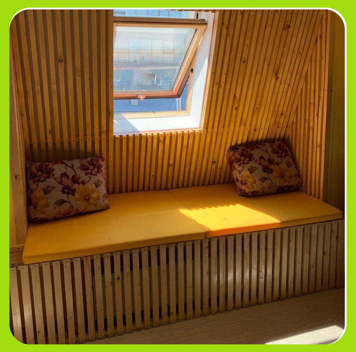Поролонові подушки для дивана з палет піддонів 38*38*4 см жовтого кольору