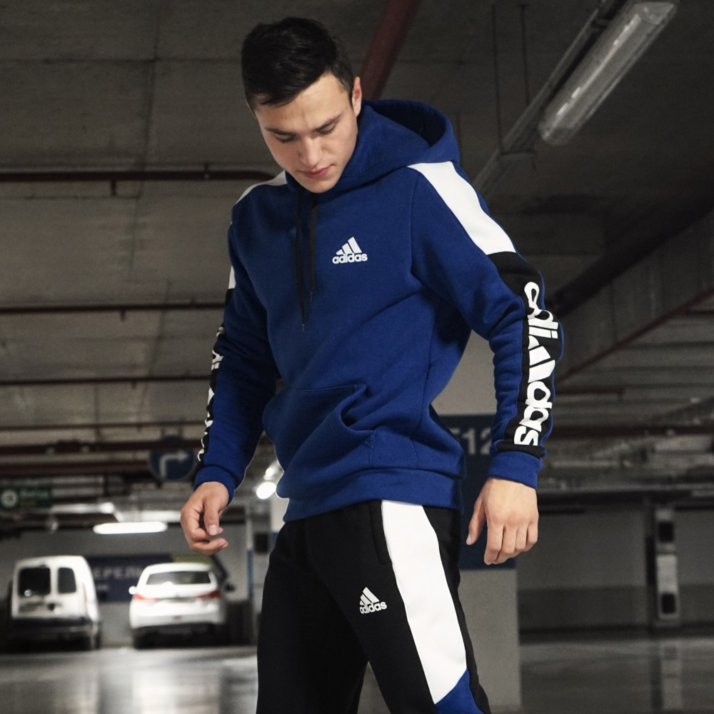 Спортивний костюм Adidas чоловічий теплий комплект, синій Адіас зимовий фліс