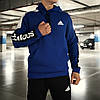 Спортивний костюм Adidas чоловічий теплий комплект, синій Адіас зимовий фліс, фото 6