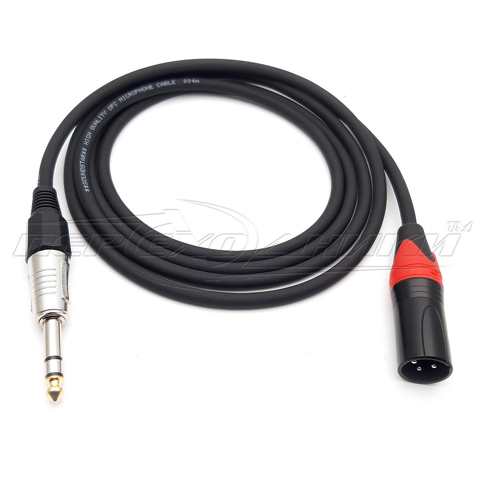Кабель 6.3 стерео на роз'єм XLR 3 Pin в екрані (тато), преміум