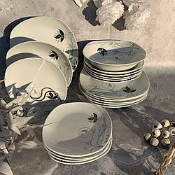 Набір порцелянових обідніх тарілок 19 предметів Edenberg EB-511 на 6 персон