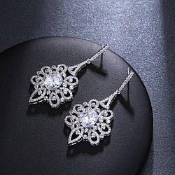 Сережки підвіски з камінням