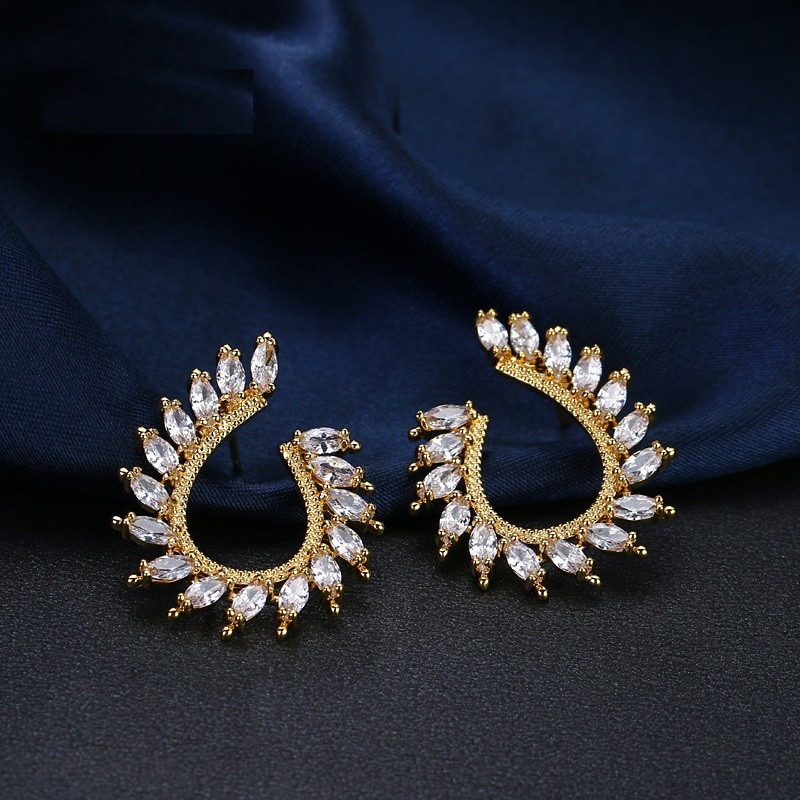 Ошатні сережки з фіанітами, фото 1