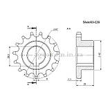 Зірочка приводу малого сортувального столу ANNA 564463026 z-15, крок 12.7 мм, d-25, фото 2