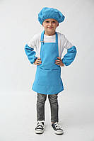 Фартух дитячий для творчості та мастер-класів з беретом блакитного кольору (2-5 років)