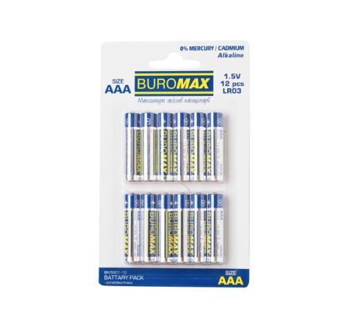 Набір елемент живлення (батарейка) LR03 12 шт/упак BUROMAX BM.5901-12
