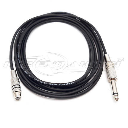 Кабель jack 6.3 mm to 1RCA (мама) метал ( гарна якість + ), у екрані, фото 1