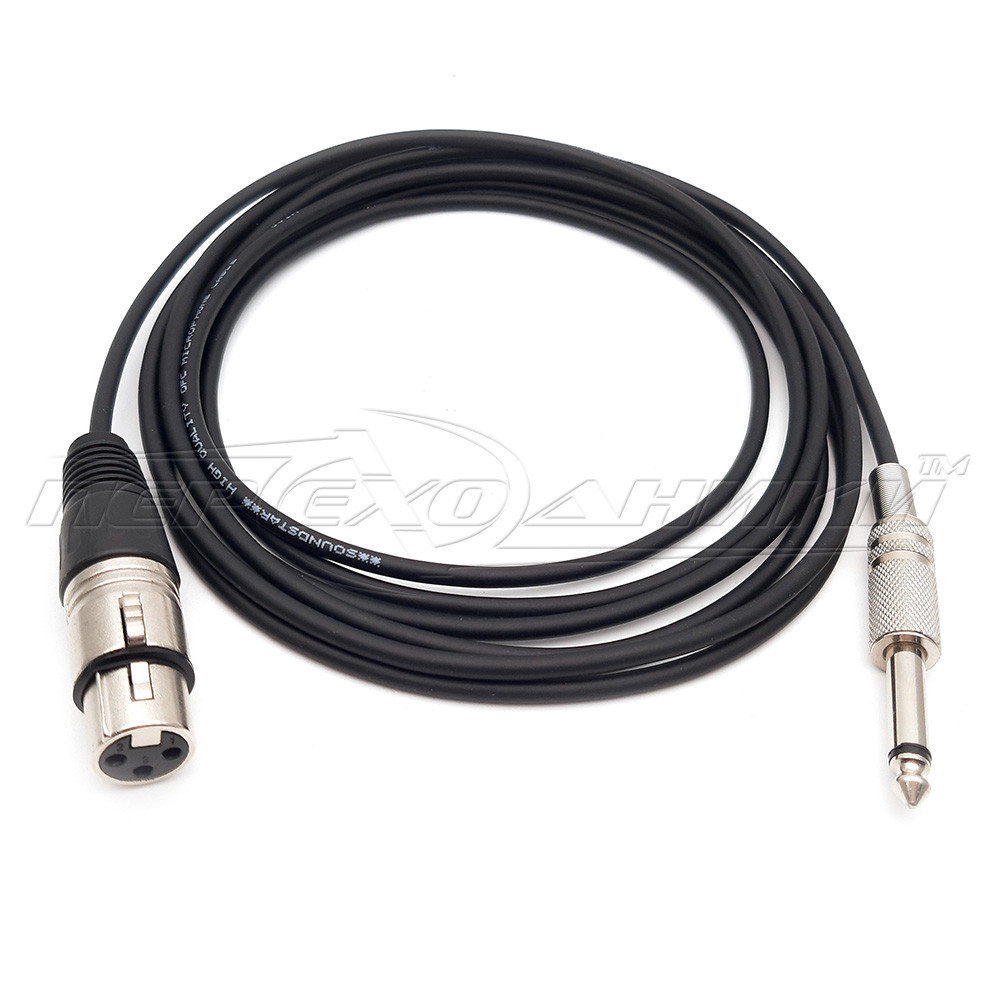 Кабель 6.3 моно на роз'єм XLR 3 Pin у екрані (мама)