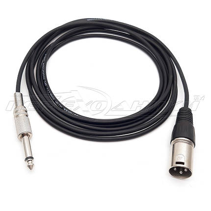 Кабель 6.3 моно на роз'єм XLR 3 Pin у екрані (тато), фото 1