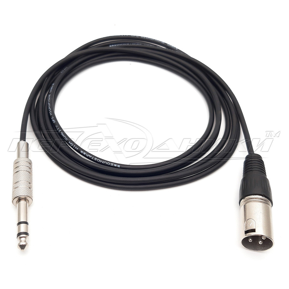 Кабель 6.3 стерео на роз'єм XLR 3 Pin у екрані (тато)