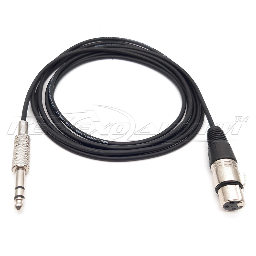 Кабель 6.3 стерео на роз'єм XLR 3 Pin у екрані (мама)