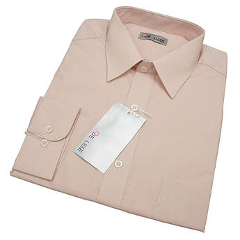 Чоловіча сорочка De Luxe 38-46 д/р 116D довгий рукав кремова