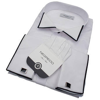 Біла чоловіча сорочка  Negredo ZBP white-black