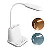 Настільна лампа 3в1 з powerbank 1200 мАч та органайзером / Акумуляторний сенсорний LED світильник для читання, фото 4