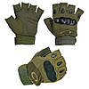 Тактичні рукавички з відкритими пальцями (S-XL) OAKLEY / Безпалі рукавиці Зелений M, фото 5