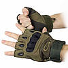 Тактичні рукавички з відкритими пальцями (S-XL) OAKLEY / Безпалі рукавиці Зелений L, фото 5