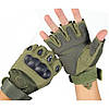 Тактичні рукавички з відкритими пальцями (S-XL) OAKLEY / Безпалі рукавиці Зелений L, фото 7