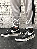 Зимові чоловічі кросівки Nike Air Force black з хутром. ТОП Репліка ААА класу., фото 2
