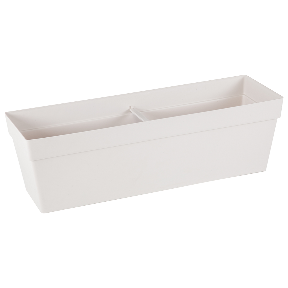 Горщик для квітів балконний Yali 10,8 л біло-сірий, фото 1