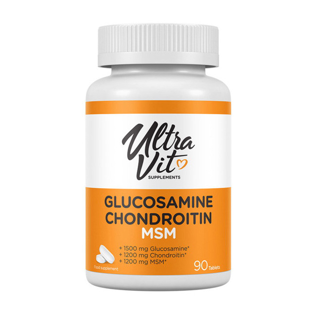 Глюкозамін хондроїтин МСМ VP Lab Ultra Vit Glucosamine & Chondroitin MSM 90 таблетокs, фото 1