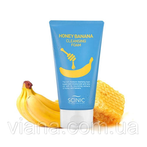 Пінка для вмивання з бананом і медом SCINIC Honey Banana Cleansing Foam