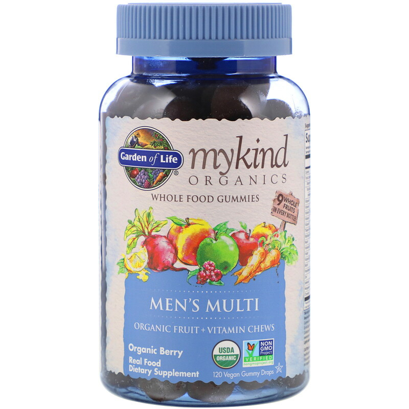Органічні Мультивітаміни для чоловіків, органічні ягоди, MyKind Organics, Garden of Life, 120, фото 1