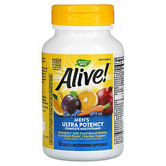 Мультивітамін для чоловіків 50+, Alive! Once Daily, men's 50+ Multi-Vitamin, nature's Way, 60 Таблеток