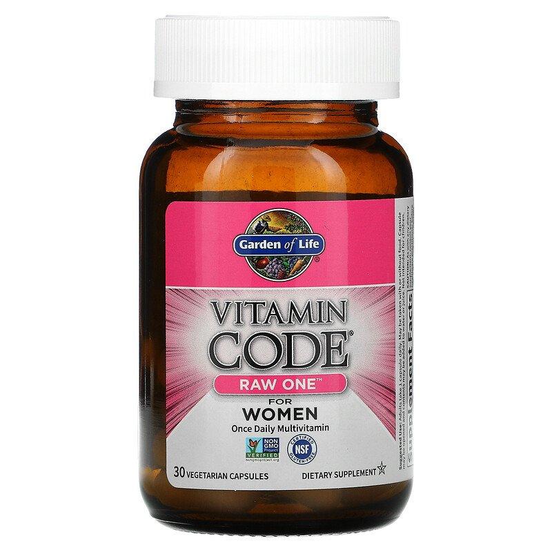 Сирі Мультивітаміни для жінок, Raw One for Women, Vitamin Code, Garden of Life, 30 капсул вегетаріанських, фото 1