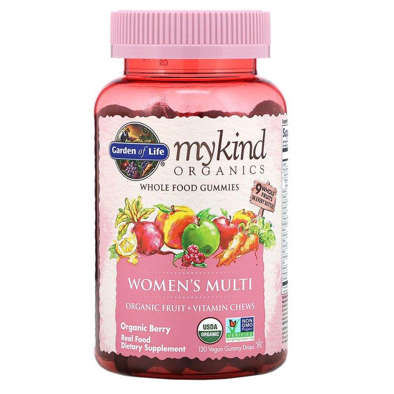 Органічні Мультивітаміни для жінок, органічні ягоди, MyKind Organics, Garden of Life, 120, фото 1