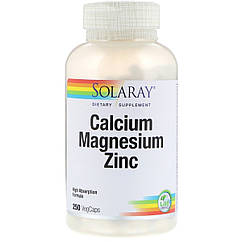 Кальцій-Магній-Цинк, Calcium Magnesium Zinc, Solaray, 250 капсул