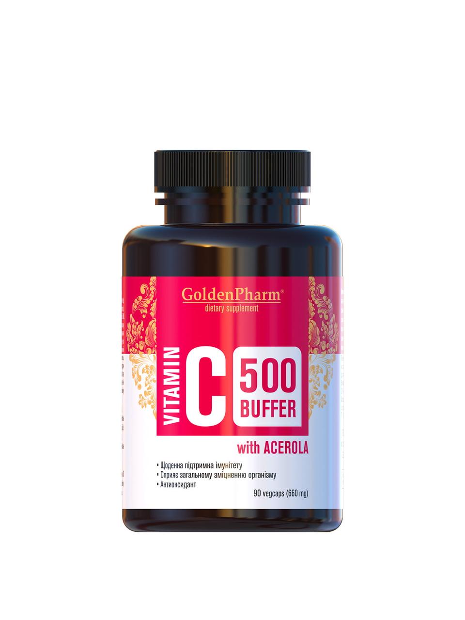 Вітамін C Golden Pharm Vitamin C Buffer 660 mg Acerola 90 капсул
