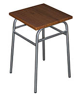 Табурет класичний каркас хром, сидіння горіх