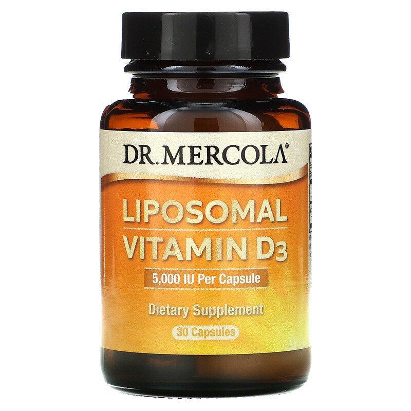 Вітамін D3 Липосомальная, 5000 МО, Liposomal Vitamin D3, Dr. Mercola, 30 капсул