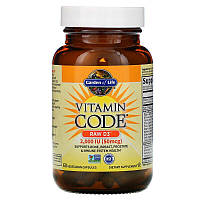 Сырой Витамин D3, RAW D3, Vitamin Code, Garden of Life, 2000 МЕ (50 мкг), 60 вегетарианских капсул