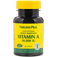 Вітамін А, Vitamin A, nature's Plus, 10,000 МО, 90 таблеток