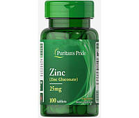 Цинк глюконат Puritan's Pride Zinc Gluconate 25mg 100 таблеток