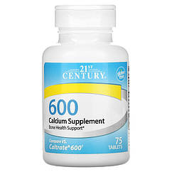 Кальцій 21st Century 600 Calcium Supplement 600 mg 75 таблеток