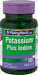 Калій Piping Rock Potassium Plus Iodine 180 таблеток