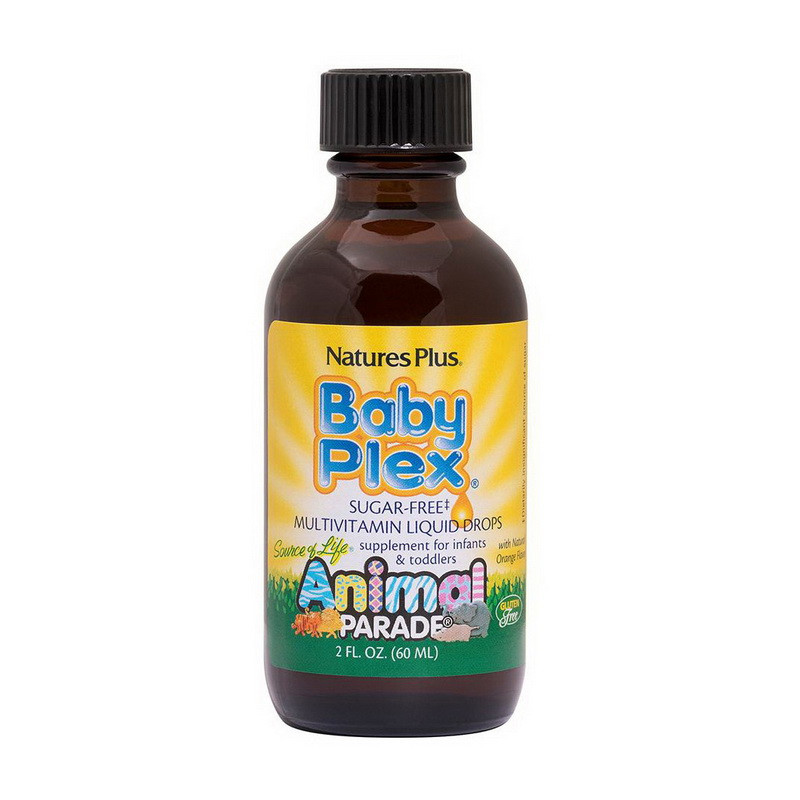 Дитячі вітаміни nature's Plus Animal Parade Baby Plex 60 мл Апельсин