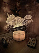 3d-лампа Спортивний байк, мотоцикл, 3D світильник або нічник, 7 кольорів і 4 режиму, таймер, пульт та батарейки