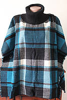 Жіноча кофточка клітинка пончо