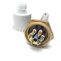 Блок ТЕН 4,5 кВт 220/380 В прямої потрійної різі 2,0 дюйма для котлів, систем опалення та підігрівання води. Kawai