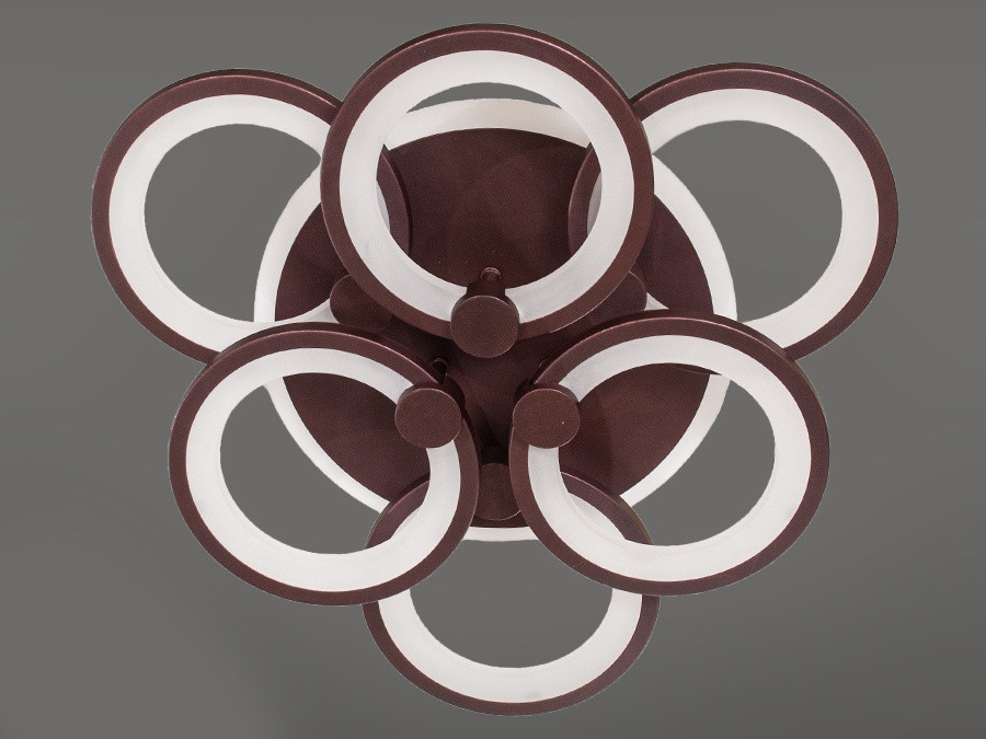 Світлодіодна акрилова люстра у вітальню, 90 W на 12 кв.м 8022-3+3CF-LS, фото 1