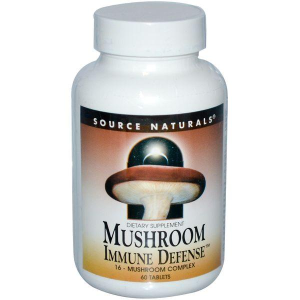 Комплекс з 15 Різновидів Грибів, Mushroom Immune Defense, Source Naturals, 60 таблеток