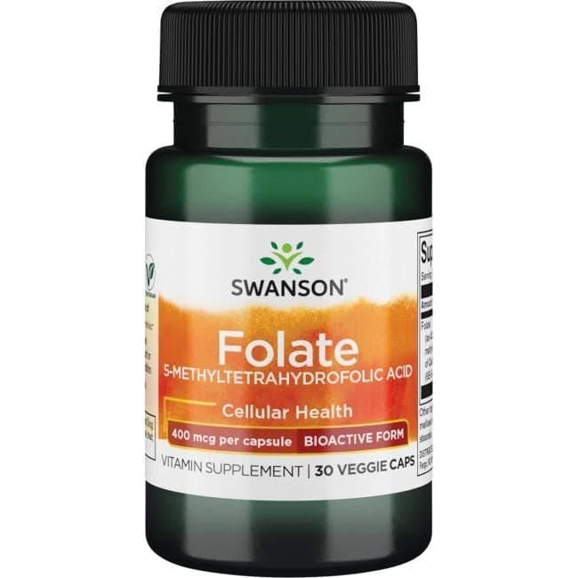 Фолат Swanson Folate 400 mcg 5-methyltetrahydrofolic acid 30 вег. капсул, фото 1