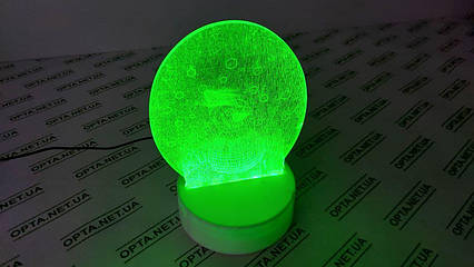 Настільний світильник з 3D ефектом | Сніговик